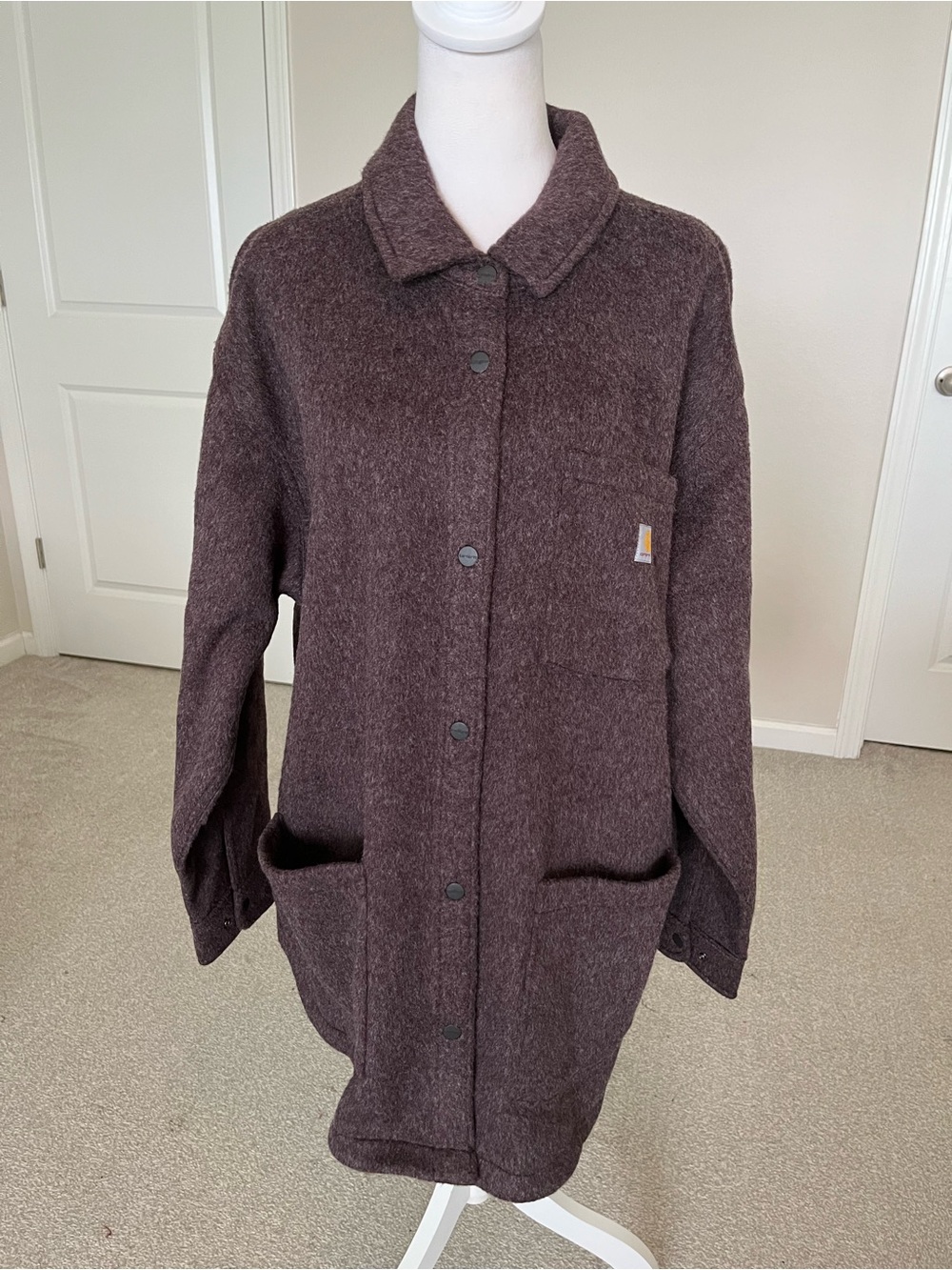 NWOT Carhartt Button-Up Shacket in Blackberry Heather Sizes XL and XXL